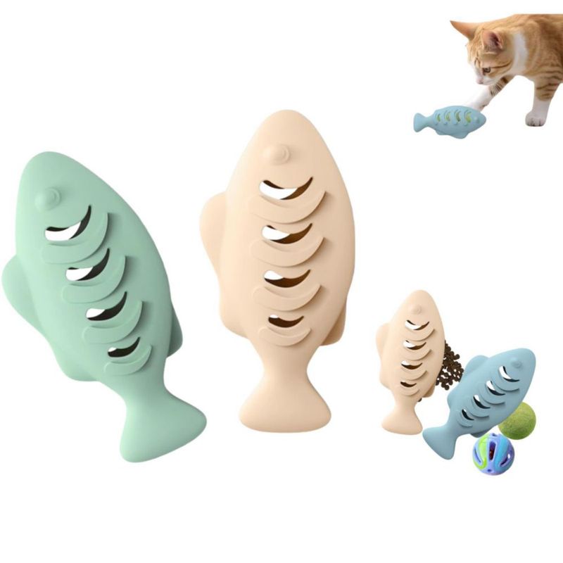 Juguete para gato Hey Jumi 2 piezas dispensador de golosinas de silicona