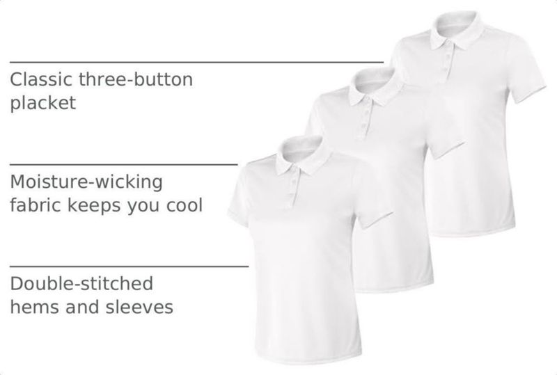 CAMISA POLO DE DEPORTE PARA MUJER HANES - JUEGO DE 3