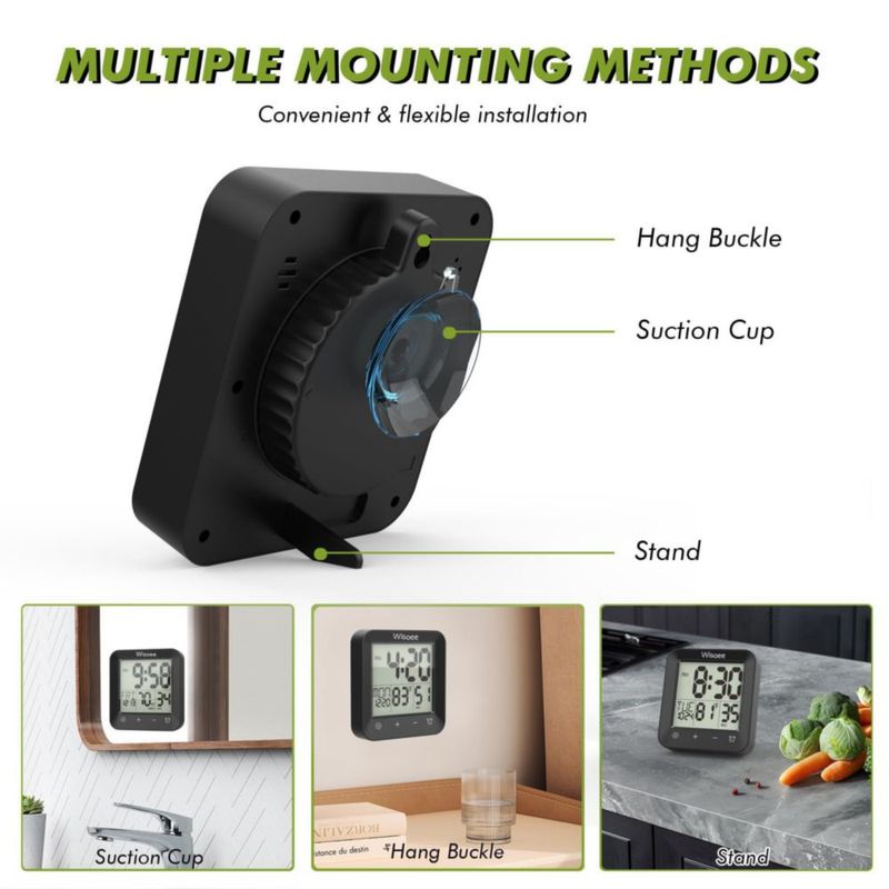 Reloj de Ducha Digital Impermeable Wisoee con Temporizador
