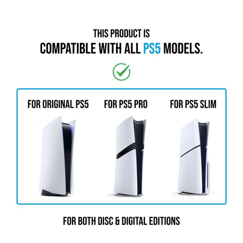 Soporte vertical Glistco para PS5 – Slim/Pro (bajo escritorio)
