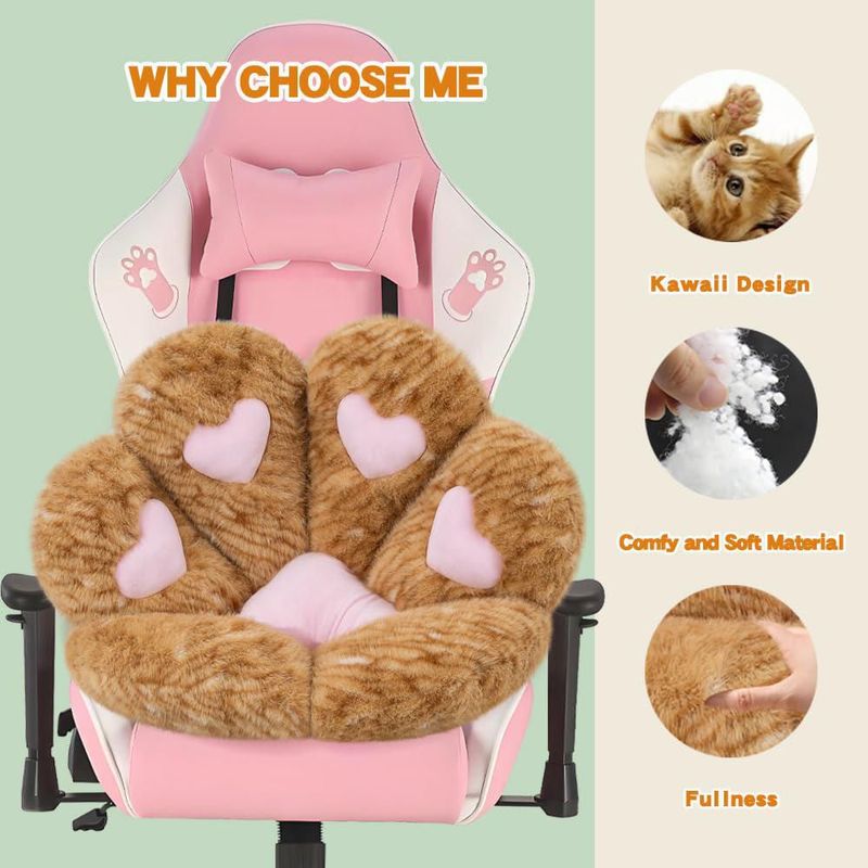 Almohada MOONBEEKI 71 cm de Peluche con Forma de Pata de Gato