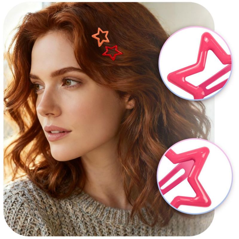 Pinzas para el cabello ELANE 32 mm Pack de 64 colores aleatorios