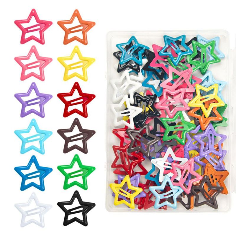Pinzas para el cabello ELANE 32 mm Pack de 64 colores aleatorios