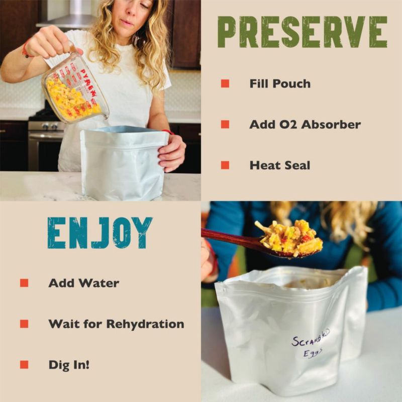 Bolsas Mylar FoodVault paquete de 50 20 × 30 × 10 cm 16 mil