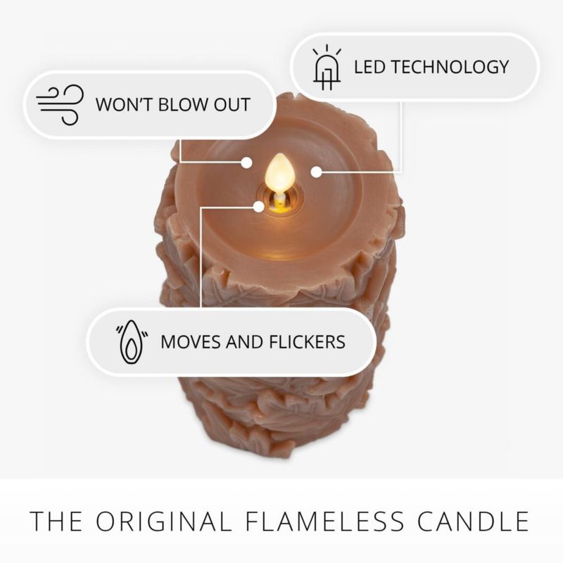 Vela LED Luminara 9 cm x 16 cm Caramelo Café
