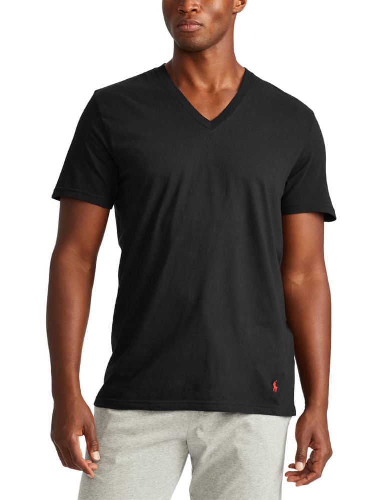 Camiseta interior POLO RALPH LAUREN cuello en V pack de 3 negro talla SM