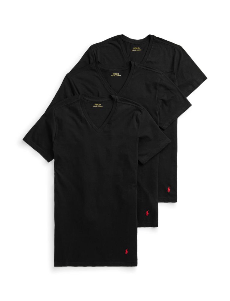 Camiseta interior POLO RALPH LAUREN cuello en V pack de 3 negro talla SM