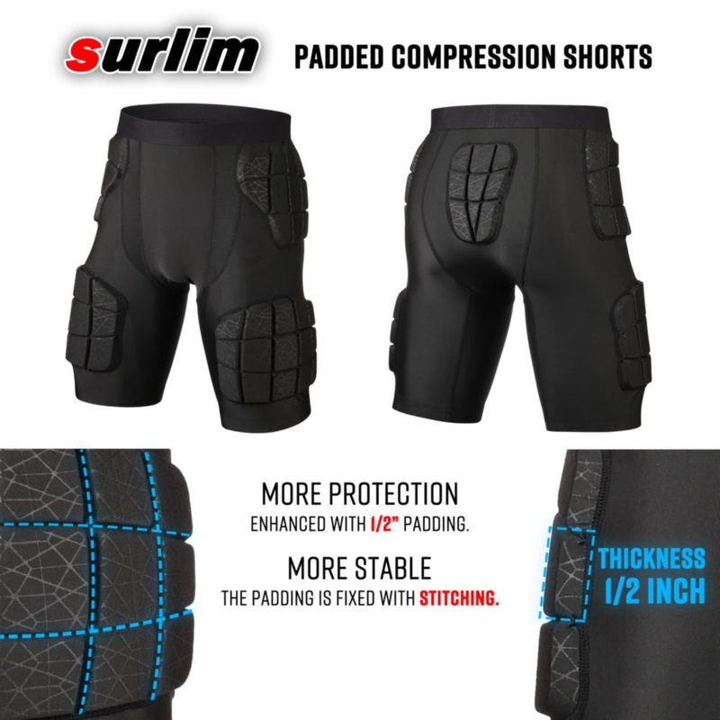 Faja protectora de fútbol surlim con acolchado de 12 mm y pantalón corto de compresión