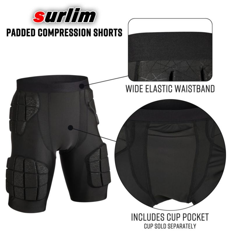 Faja protectora de fútbol surlim con acolchado de 12 mm y pantalón corto de compresión