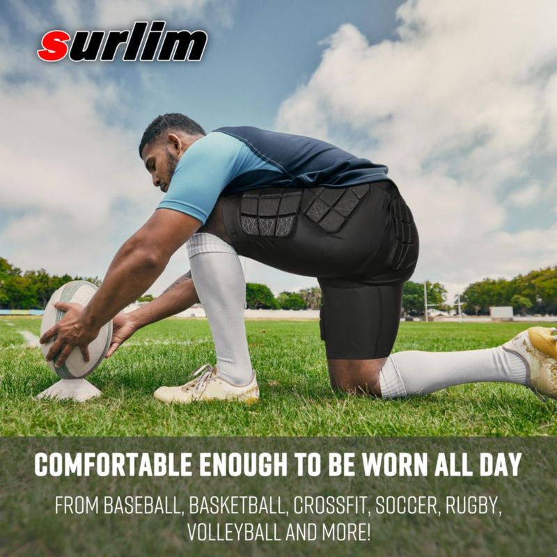 Faja protectora de fútbol surlim con acolchado de 12 mm y pantalón corto de compresión