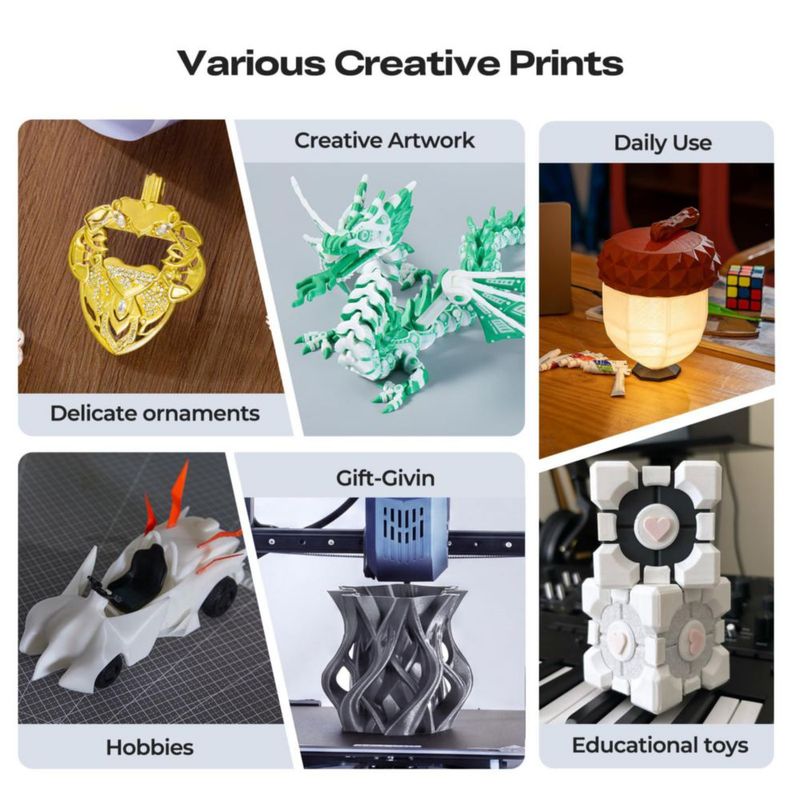 Filamento 3D Creality PLA+ 4 kg (paquete de 4) negro