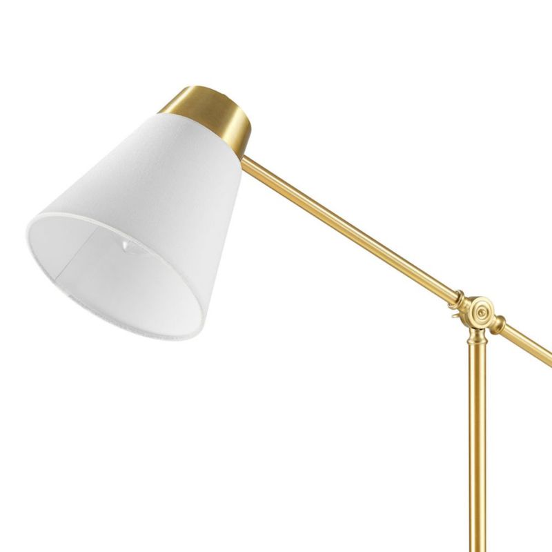 Lámpara de pie Globe Electric 175 cm con brazo oscilante y acabado en latón