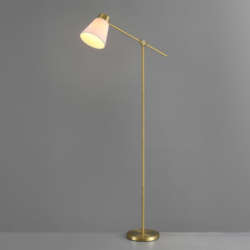 Lámpara de pie Globe Electric 175 cm con brazo oscilante y acabado en latón