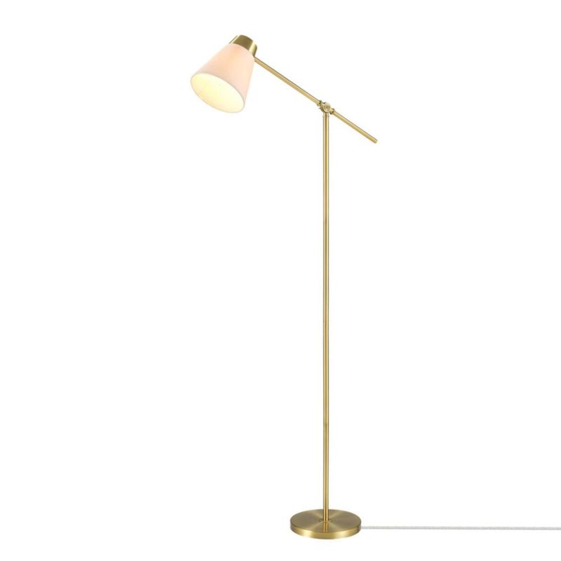 Lámpara de pie Globe Electric 175 cm con brazo oscilante y acabado en latón