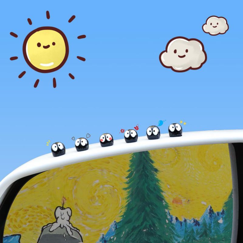 Decoración para coche RAPUDA - 35 piezas de sprites de hollín negros