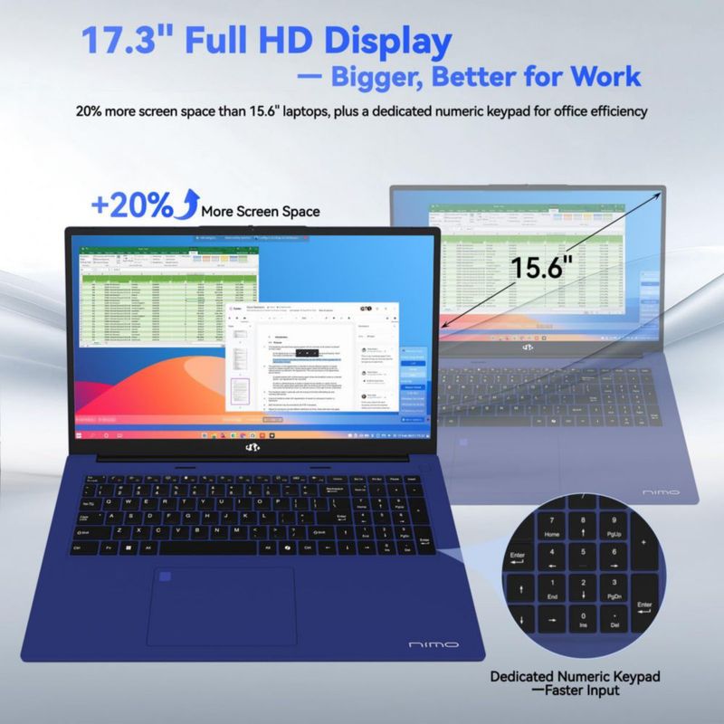 Portátil NIMO 17.3" R7 7735HS 16 GB RAM 256 GB SSD