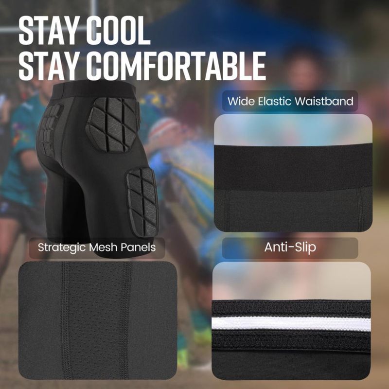 Faja protectora de fútbol americano Victridge de 5 almohadillas para cadera muslo y cóccix
