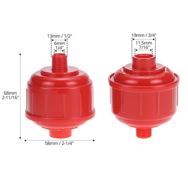 Filtro de aire QWORK 1/4" rosca - Pack de 10 descartables