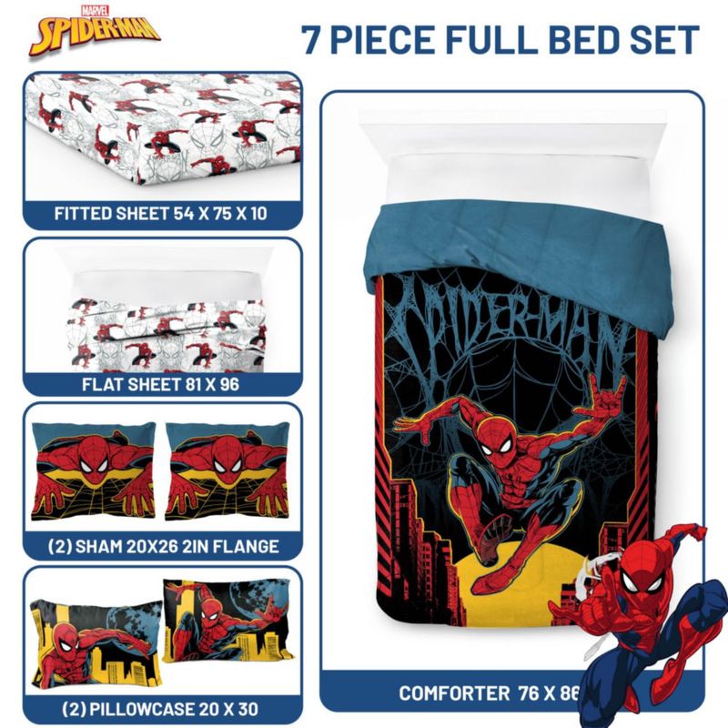 Juego de cama completo Spiderman 7 piezas – Full – Jay Franco