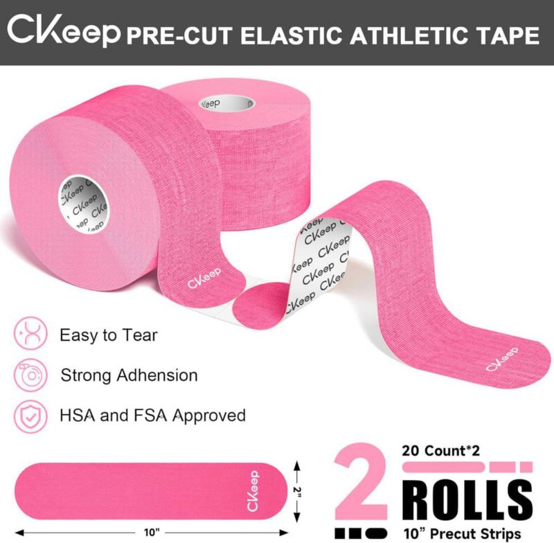Cinta de Kinesiología CKeep 40 Unidades en Tiras Pre-cortadas Color Rosa