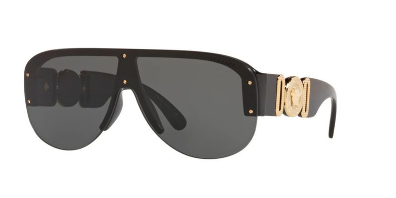 Gafas de sol Versace Man con montura negra y lentes gris oscuro de 0 mm