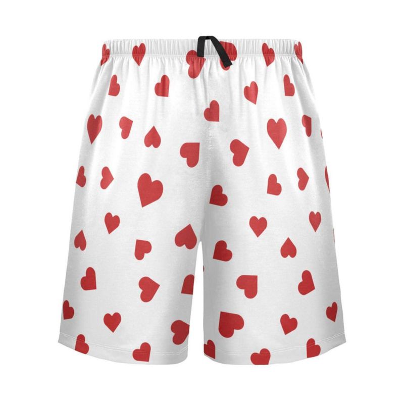 Shorts JHKKU para Hombre XL con Corazón Rojo - Pantalón de Pijama