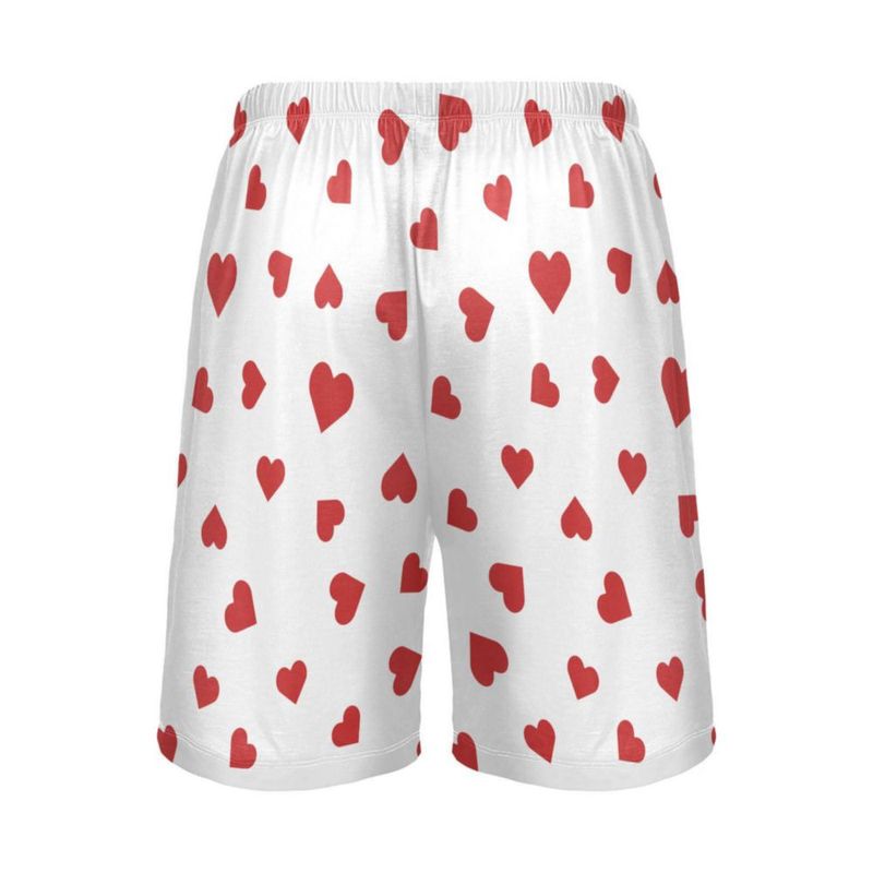 Shorts JHKKU para Hombre XL con Corazón Rojo - Pantalón de Pijama