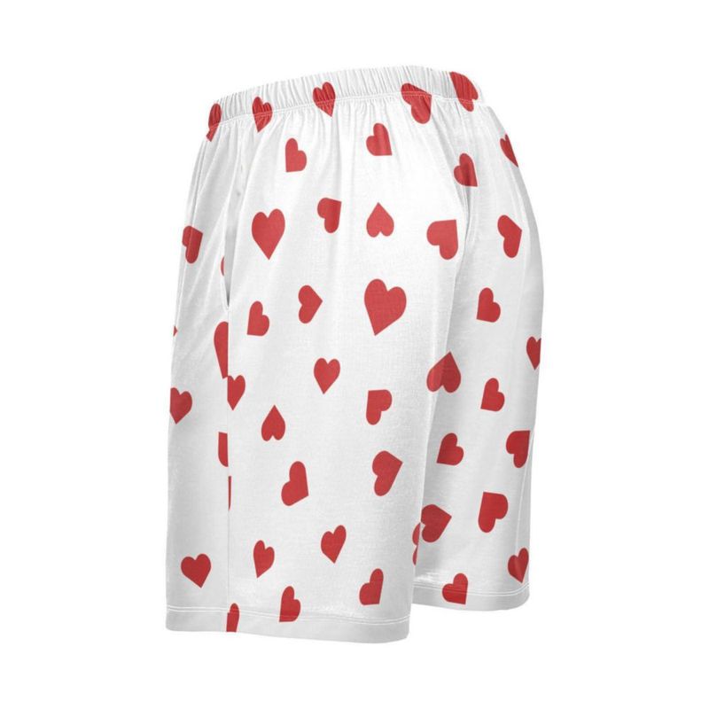 Shorts JHKKU para Hombre XL con Corazón Rojo - Pantalón de Pijama