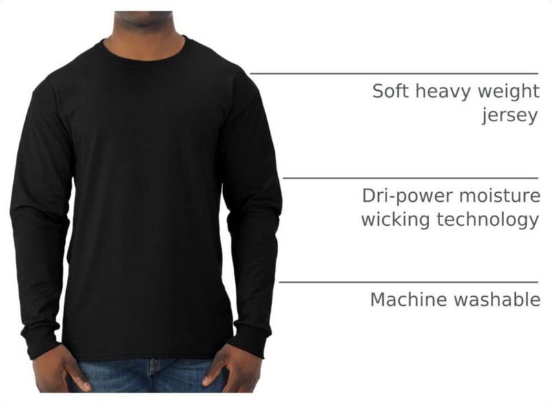 Camisa de manga larga para hombre Jerzeus negra talla L