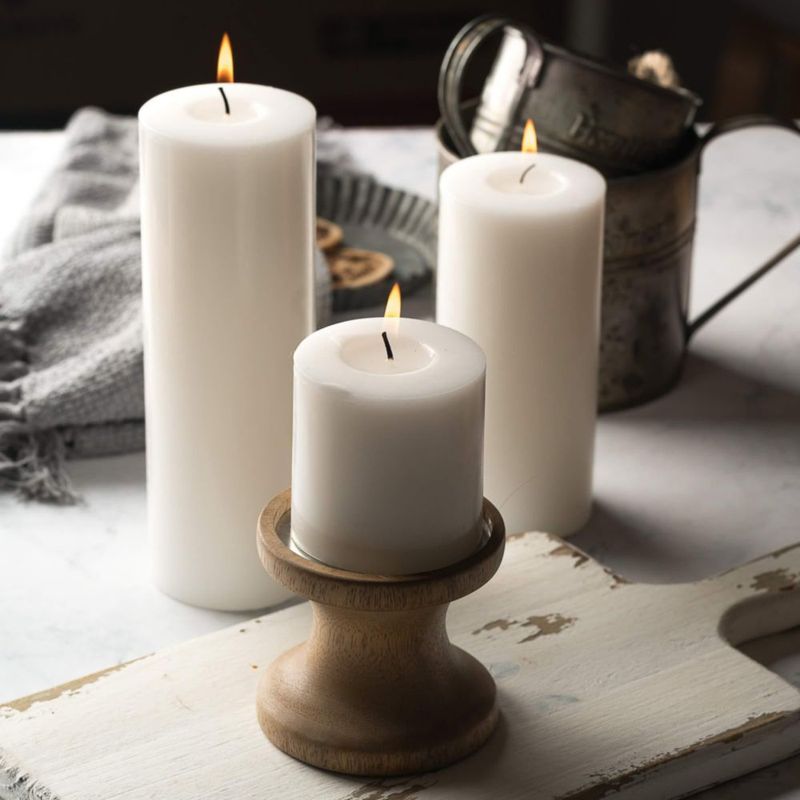 Velas pilar Home Lights 7x7 cm (paquete de 6) blancas