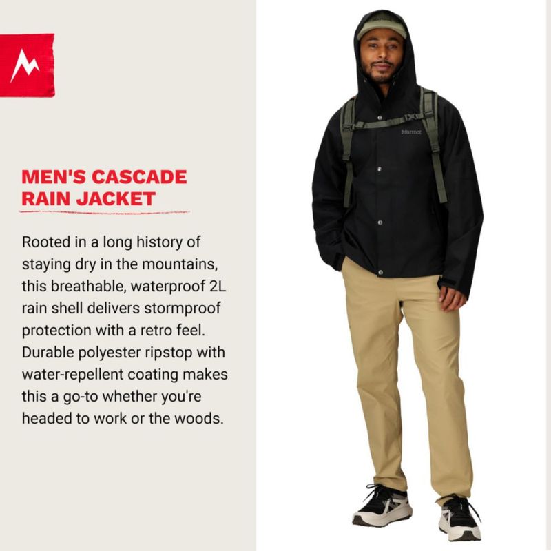 Chaqueta Marmot Cascade impermeable negra talla Grande