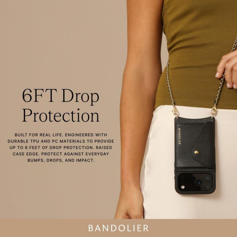 Funda Bandolier para iPhone 17 Pro de cuero negro