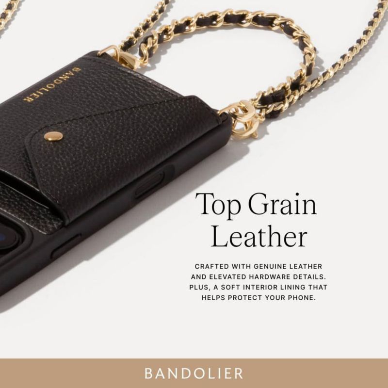 Funda Bandolier para iPhone 17 Pro de cuero negro