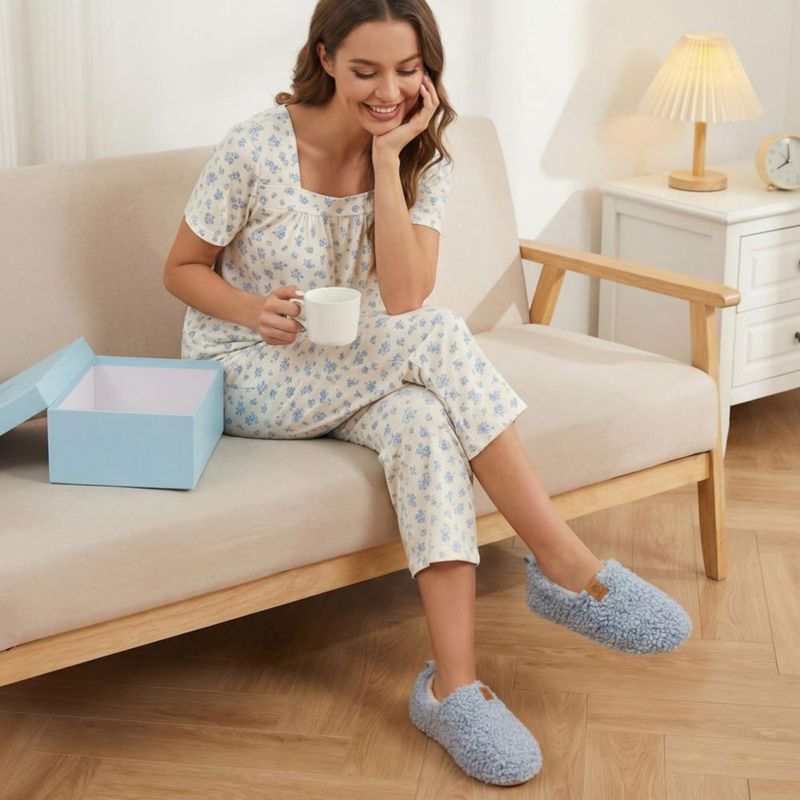 Pantufla EverFoams 7-8 EE. UU. Azul Claro de Espuma Viscoelástica