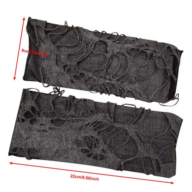 Guantes Luwigs Punk sin dedos negros rotos - 1 par