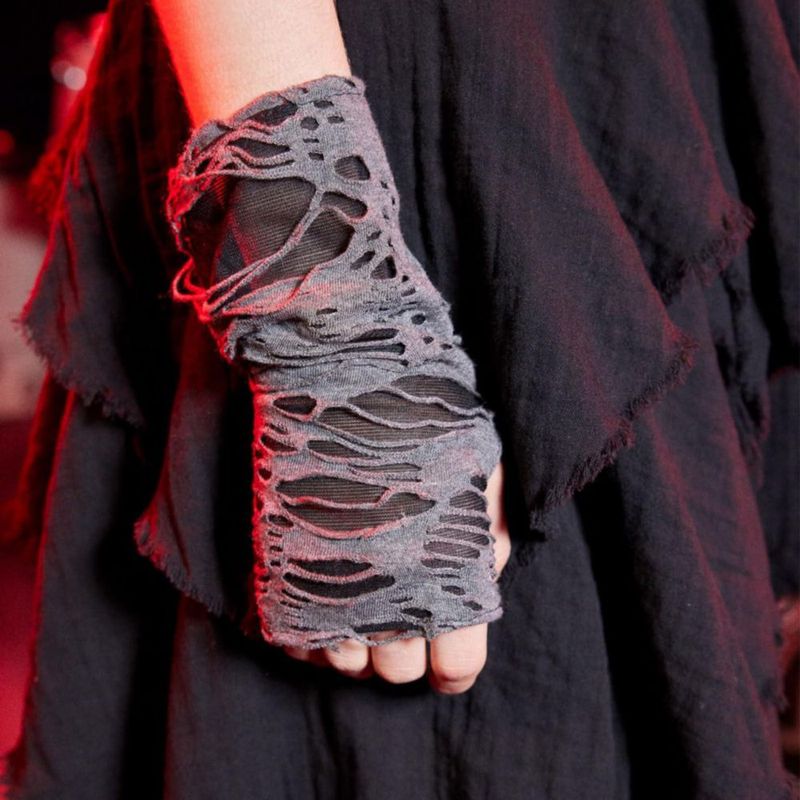 Guantes Luwigs Punk sin dedos negros rotos - 1 par