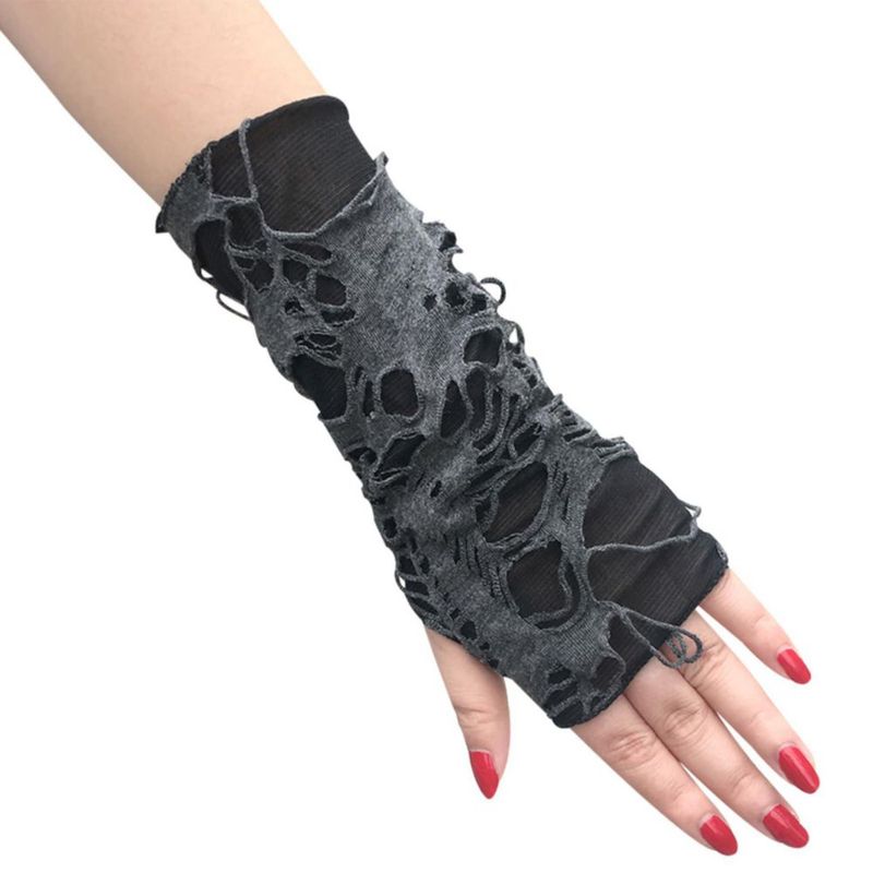 Guantes Luwigs Punk sin dedos negros rotos - 1 par