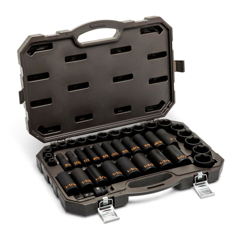 Juego de vasos de impacto GEARWRENCH 39 piezas 1/2" Dr SAE
