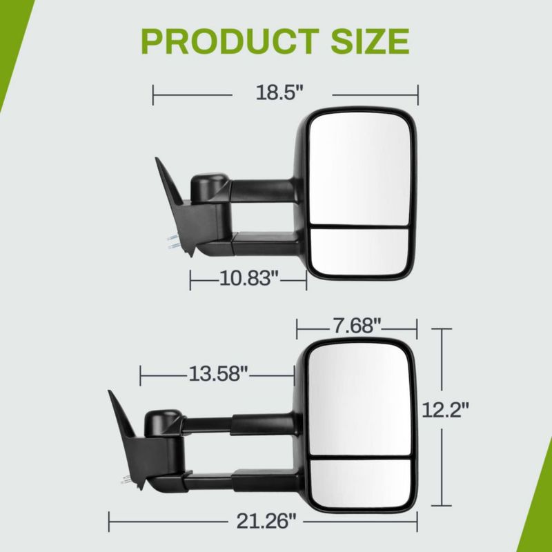 Espejos de remolque AUTOSAVER88 para Chevy GMC 1988‑1998