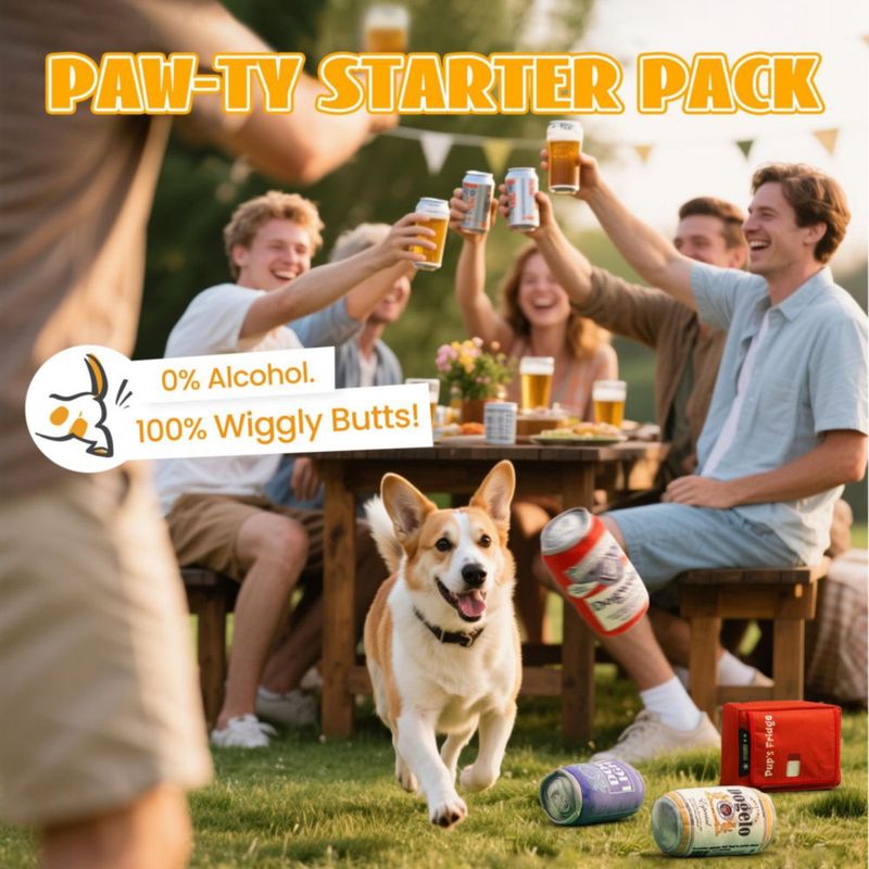 Juguetes para Perro Nocciola: Nevera de Cerveza con Silbido y Set de Latas