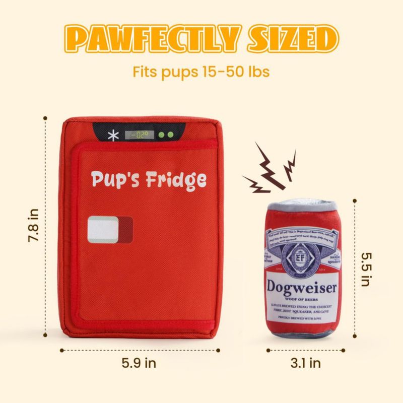 Juguetes para Perro Nocciola: Nevera de Cerveza con Silbido y Set de Latas
