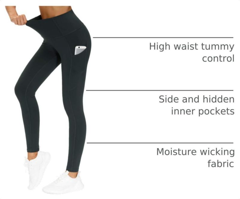 Pantalones de Yoga THE GYM PEOPLE de Cintura Alta con Bolsillos
