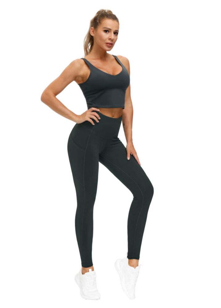 Pantalones de Yoga THE GYM PEOPLE de Cintura Alta con Bolsillos