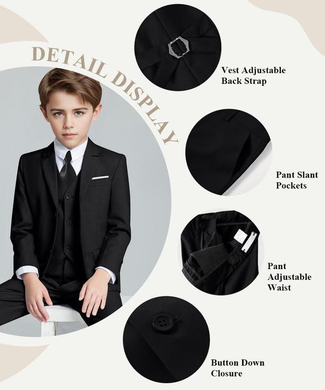 Traje Visaccy talla 8 entallado negro - conjunto de 5 piezas