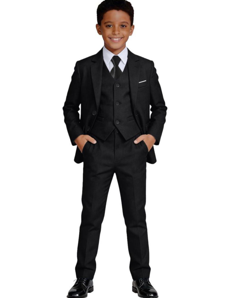 Traje Visaccy talla 8 entallado negro - conjunto de 5 piezas
