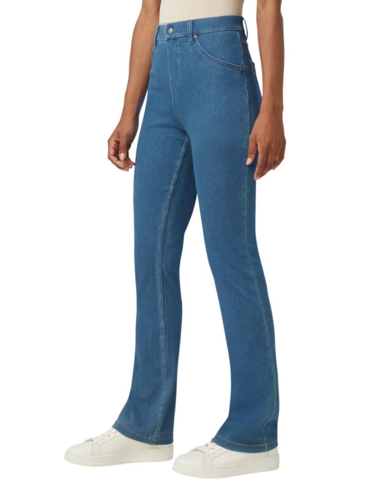 Leggings HUE Baby Bootcut talla grande lavado medio