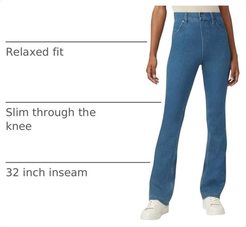 Leggings HUE Baby Bootcut talla grande lavado medio