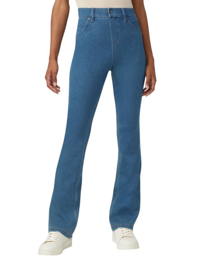 Leggings HUE Baby Bootcut talla grande lavado medio