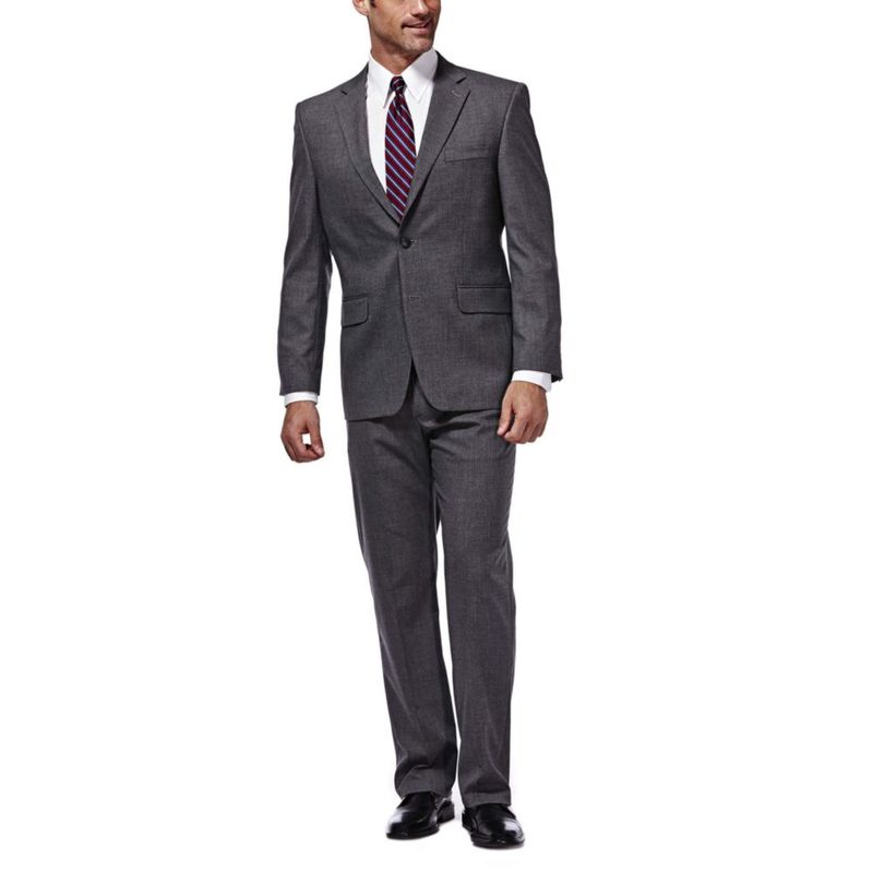 Chaqueta de traje Haggar 46R gris oscuro con tejido stretch