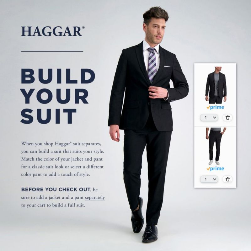Chaqueta de traje Haggar 46R gris oscuro con tejido stretch